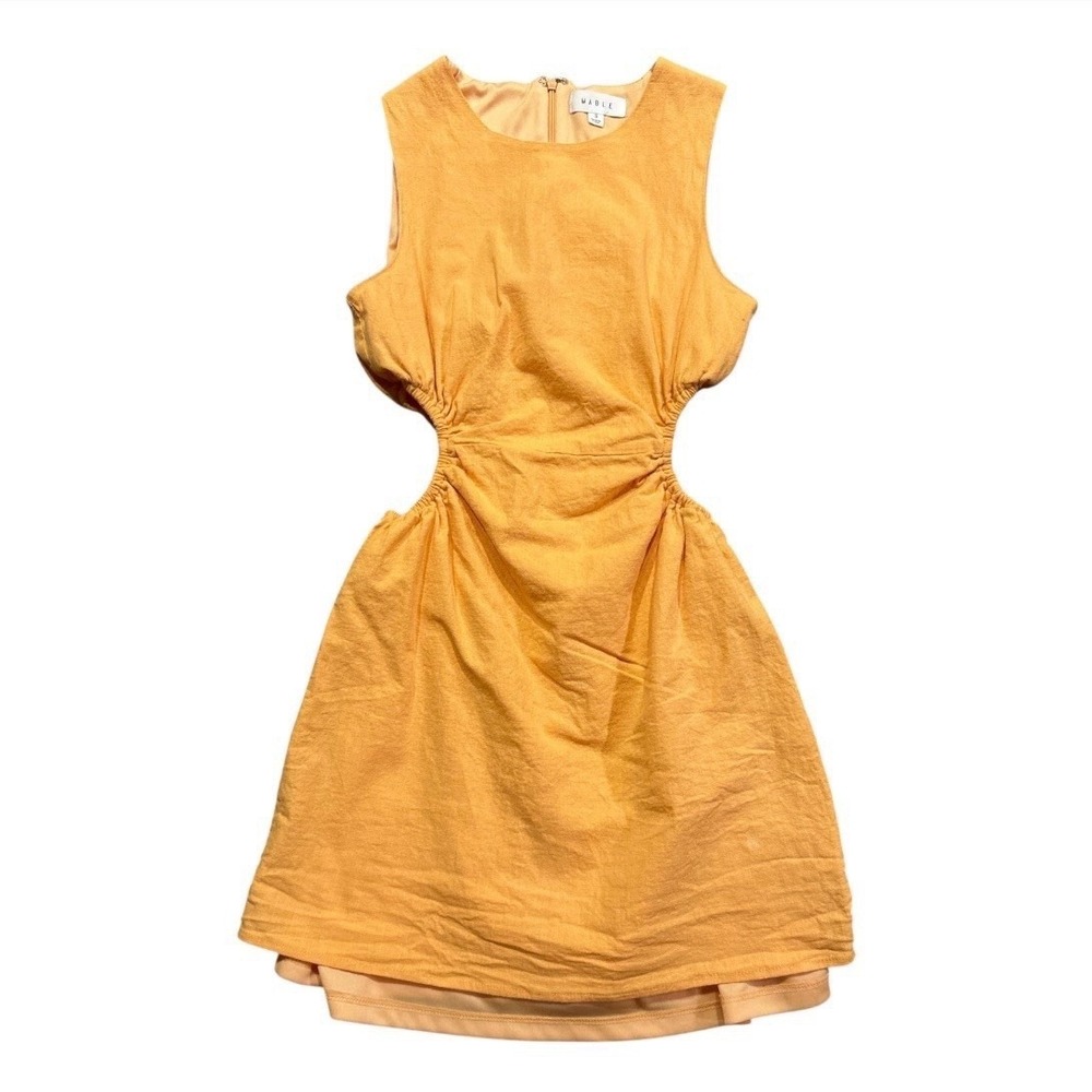 Mable Orange Cut Out Cotton Mini Summer Dress Sleeveless Woman's Size Small